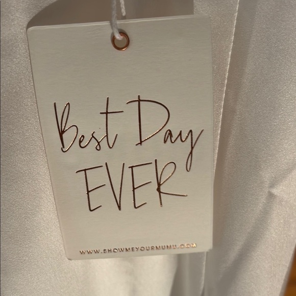 NWT Show Me Your MuMu White Sweetheart Slip Midi Dress Small - Picture 8 of 9